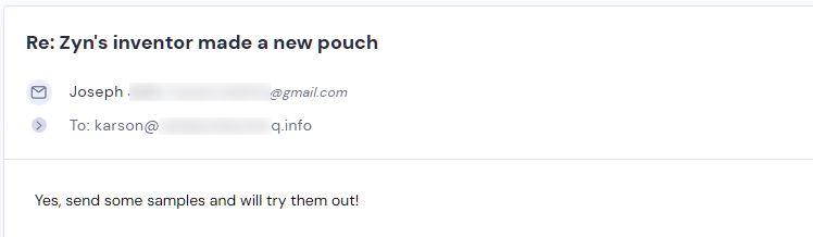 Retailer reply from Sesh Products